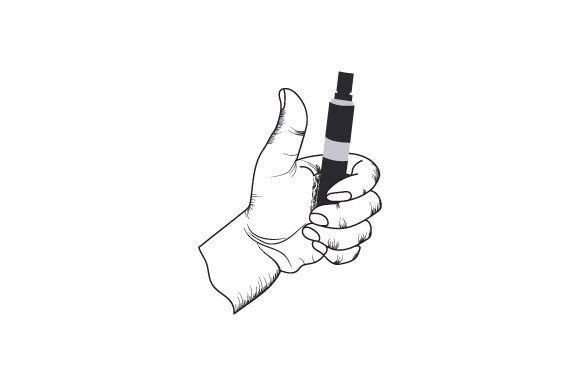 Download Vintage Vaping Logotypes and Hand Holdin - Premium Resources