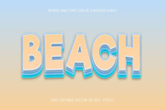 Download Beach -  Editable 3d Text Design Font - Design font Collection